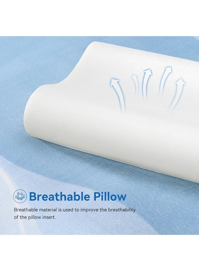 SKY-TOUCH وسادة cervical من فوم الذاكرة، وسادة سرير مريحة لتخفيف آلام الرقبة، وسادة طبية مخصصة للنوم على الجانب والظهر والمعدة، وسادة دعم الرقبة بغطاء قابل للغسل - Image 4