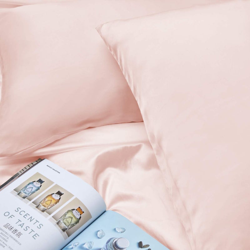INSSL Silk Pillowcase for Women, Mulberry Silk Pillowcase for Hair an Skin and Stay Comfortable and Breathable During Sleep. (Pink, 20"×26") - Image 5