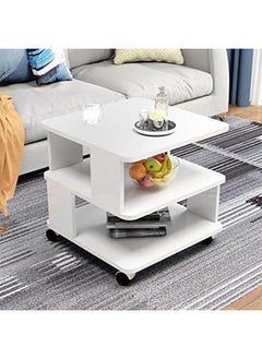 Coffee Tables Coffee Table Modern Simplicity Sofa Side Table Bedroom Living Room Mobile Table Solid Wood Multifunctional Storage Coffee Table Side Table End Table (White)