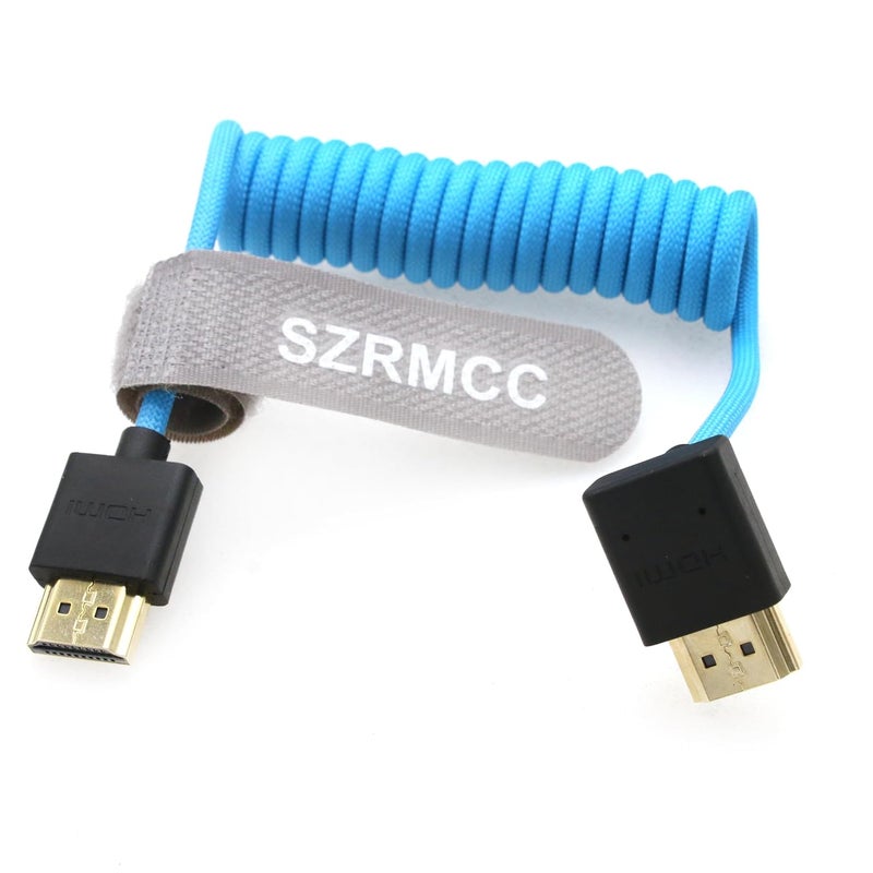 اس زد ار ام سي سي كابل 8K HDMI إلى HDMI بزاوية علوية فائق السرعة ملفوف مضفر للكاميرا Z Cam E2 Sony FX6 FX9 Canon EOS C70 C300 Portkeys BM5 Atomos Ninjav V Shogun Monitor - Image 1