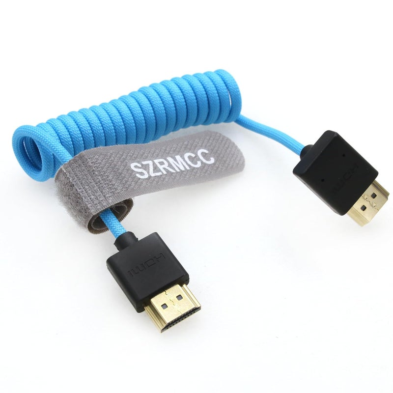 اس زد ار ام سي سي كابل 8K HDMI إلى HDMI بزاوية علوية فائق السرعة ملفوف مضفر للكاميرا Z Cam E2 Sony FX6 FX9 Canon EOS C70 C300 Portkeys BM5 Atomos Ninjav V Shogun Monitor - Image 5