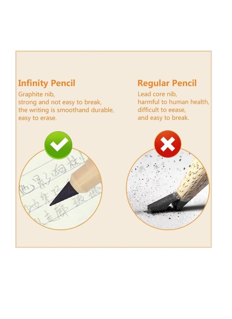 Captaintech Pcs Eternal Pencils Inkless Pen With 10PCS Replaceable Refills Technology Unlimited Writing Magic Pencil For School Office Professional Use  - Image 5