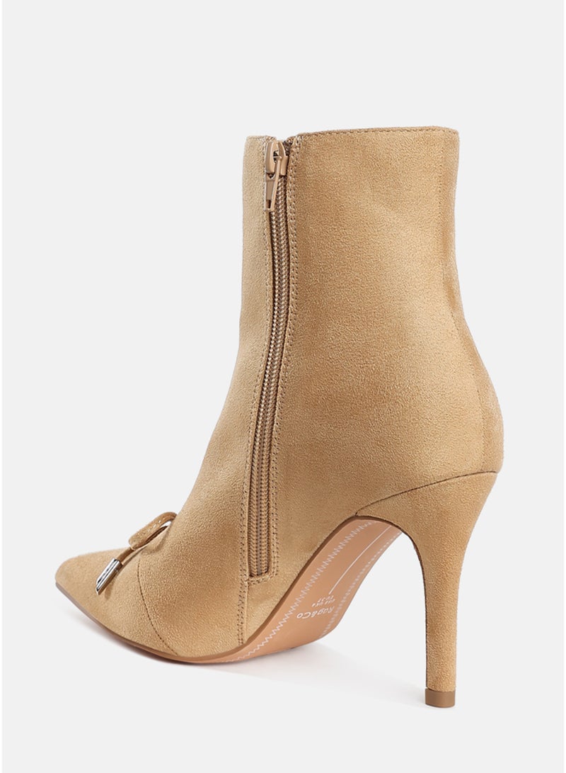 London Rag Women's Bow Detail Ankle Boots in Beige - Image 3