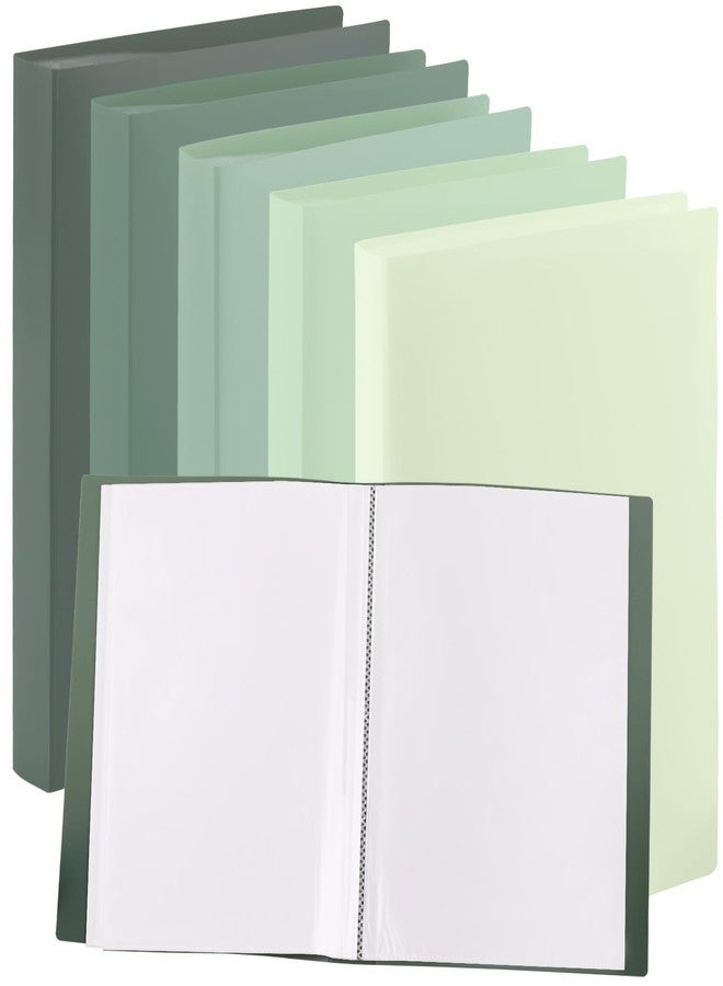 acDesign 5 Pcs Binder with Plastic Sleeves 9"x14.5"Art Portfolio Binder Displays 320-Pages for Information,Documentation(Green) - Image 1