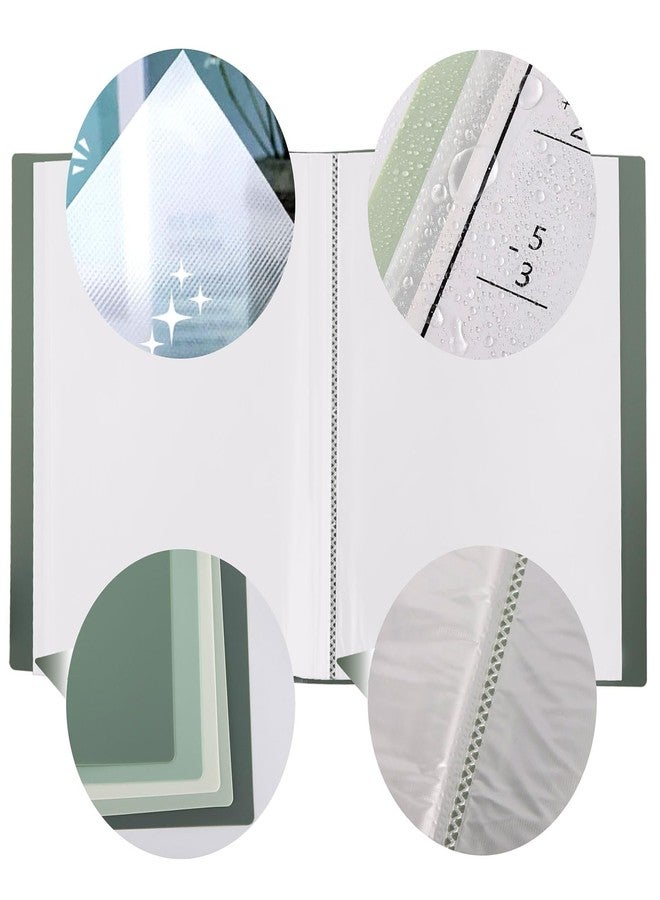 acDesign 5 Pcs Binder with Plastic Sleeves 9"x14.5"Art Portfolio Binder Displays 320-Pages for Information,Documentation(Green) - Image 4