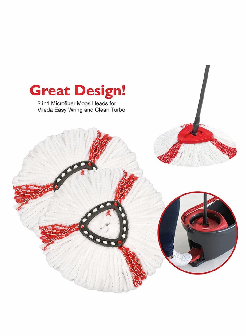 Excefore 3 Pack Casabella Mop Head Replacement Replacement Mop Heads Refill Compatible with O-Cedar EasyWring Microfiber Spin Mop - Image 2