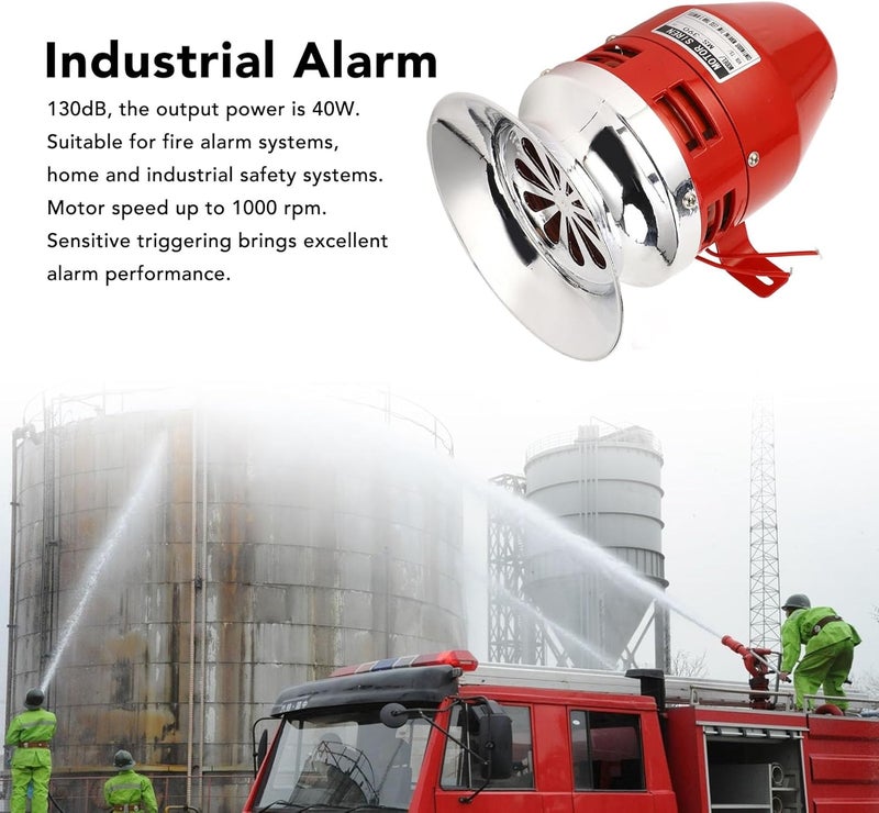 klarako Industrial Alarm Siren, 130dB 40W Industrial Alarm Security Siren, Indoor Outdoor Emergency Alarm Horn for Home, Residential Areas, Industries, Stores and Control Systems (AC110V) - Image 2