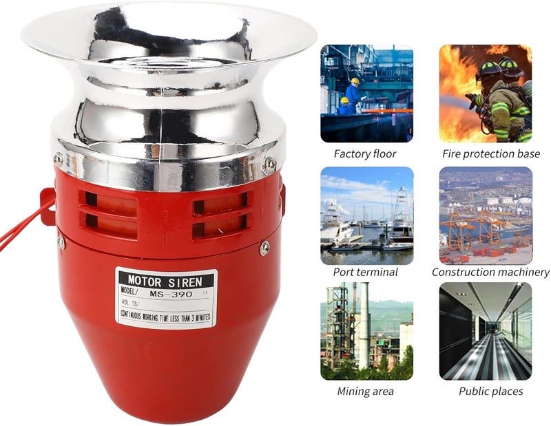 klarako Industrial Alarm Siren, 130dB 40W Industrial Alarm Security Siren, Indoor Outdoor Emergency Alarm Horn for Home, Residential Areas, Industries, Stores and Control Systems (AC110V) - Image 3