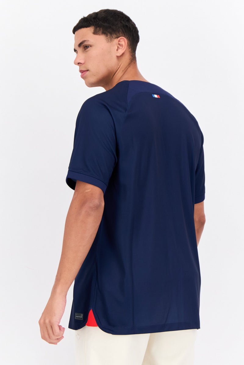 Nike Nike x Paris Saint-Germain Men Dri-Fit Short Sleeves Football Jersey, Navy  - Image 3