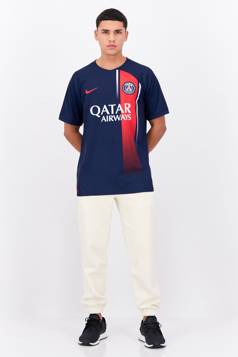 Nike Nike x Paris Saint-Germain Men Dri-Fit Short Sleeves Football Jersey, Navy  - Image 4