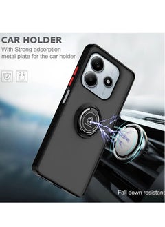 TIGER Xiaomi Redmi Note 14 5G Case Cover – Magnetic Car Mount Holder, Rotational Metal Ring Grip, Kickstand, Shockproof TPU Bumper – Durable and Protective Case for Redmi Note 14 5G with Full Access to Ports  - Image 4