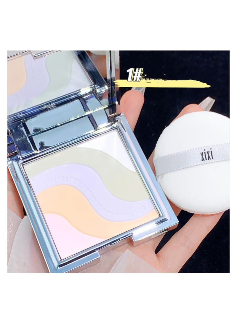 KASTWAVE Longwearing Matte Oil Control Makeup Powder, Multi-Colored Pressed Finishing Powder, Color Correcting For Even Tone Pressed Powder, Lightweight Waterproof Powder, Pressed Radiant Setting Powder " - Image 3