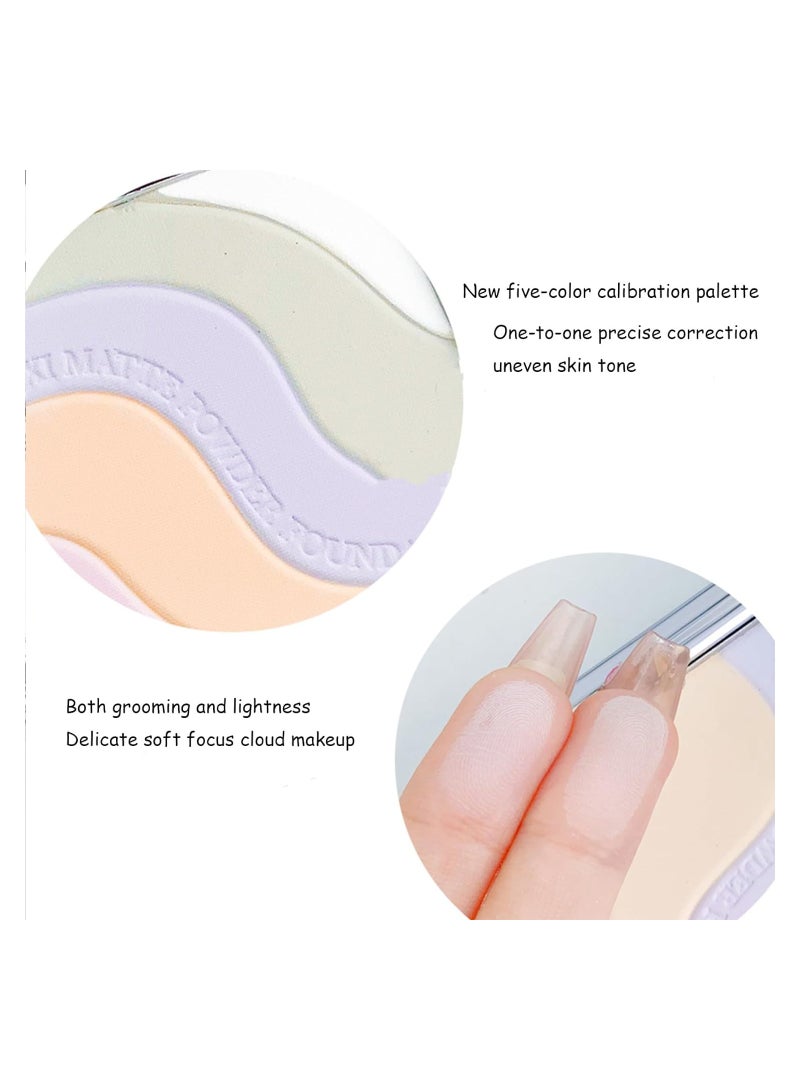 KASTWAVE Longwearing Matte Oil Control Makeup Powder, Multi-Colored Pressed Finishing Powder, Color Correcting For Even Tone Pressed Powder, Lightweight Waterproof Powder, Pressed Radiant Setting Powder " - Image 5