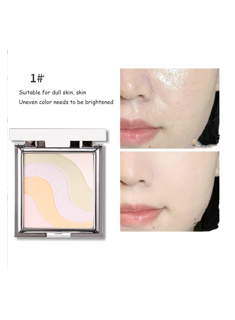 KASTWAVE Longwearing Matte Oil Control Makeup Powder, Multi-Colored Pressed Finishing Powder, Color Correcting For Even Tone Pressed Powder, Lightweight Waterproof Powder, Pressed Radiant Setting Powder " - Image 2
