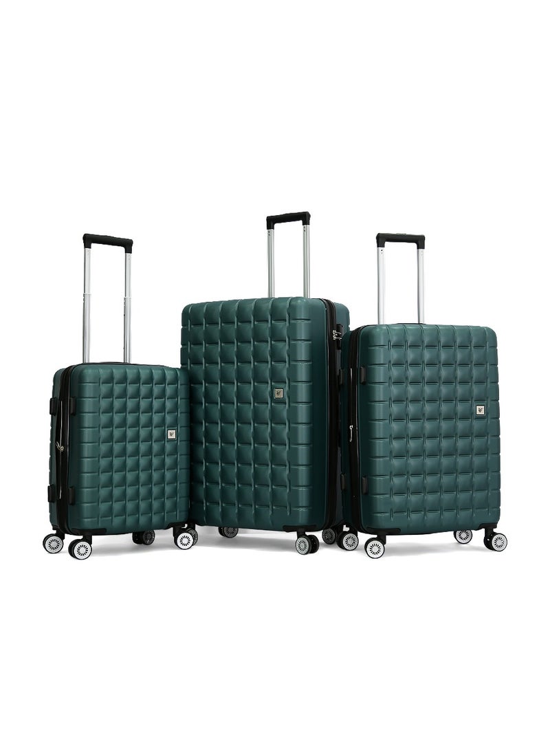 Verage  حقيبة سفر VERAGE 3 قطع، أخضر داكن، قفل TSA، L 28/M 24/S 20 - Image 1