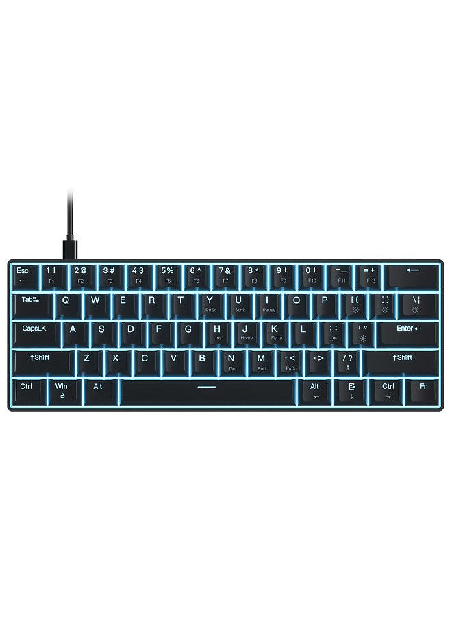 Generic - OUTEMU USB Wired 61-key Mechanical Keyboard LED Backlit Supports hot swap Blue Switch / Red Switch - Image 1
