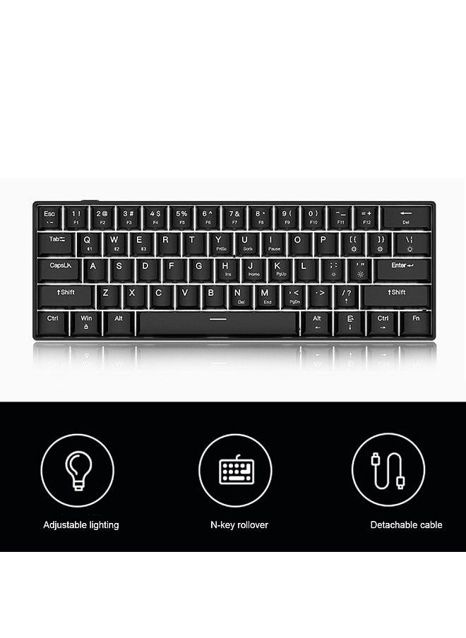 Generic - OUTEMU USB Wired 61-key Mechanical Keyboard LED Backlit Supports hot swap Blue Switch / Red Switch - Image 1