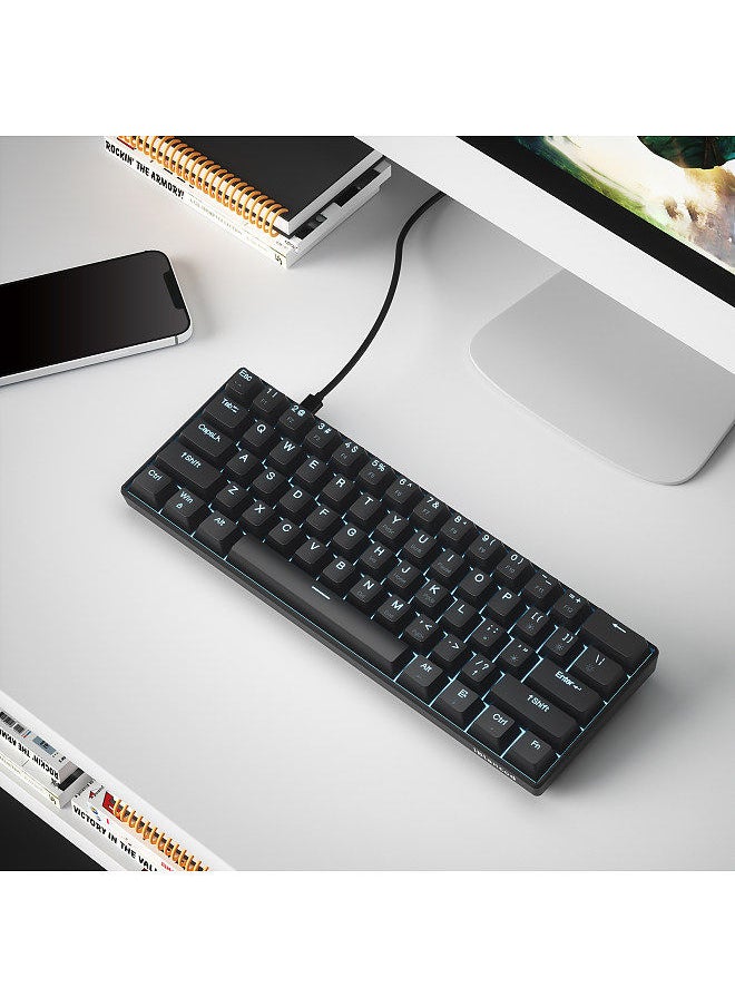 Generic - OUTEMU USB Wired 61-key Mechanical Keyboard LED Backlit Supports hot swap Blue Switch / Red Switch - Image 1