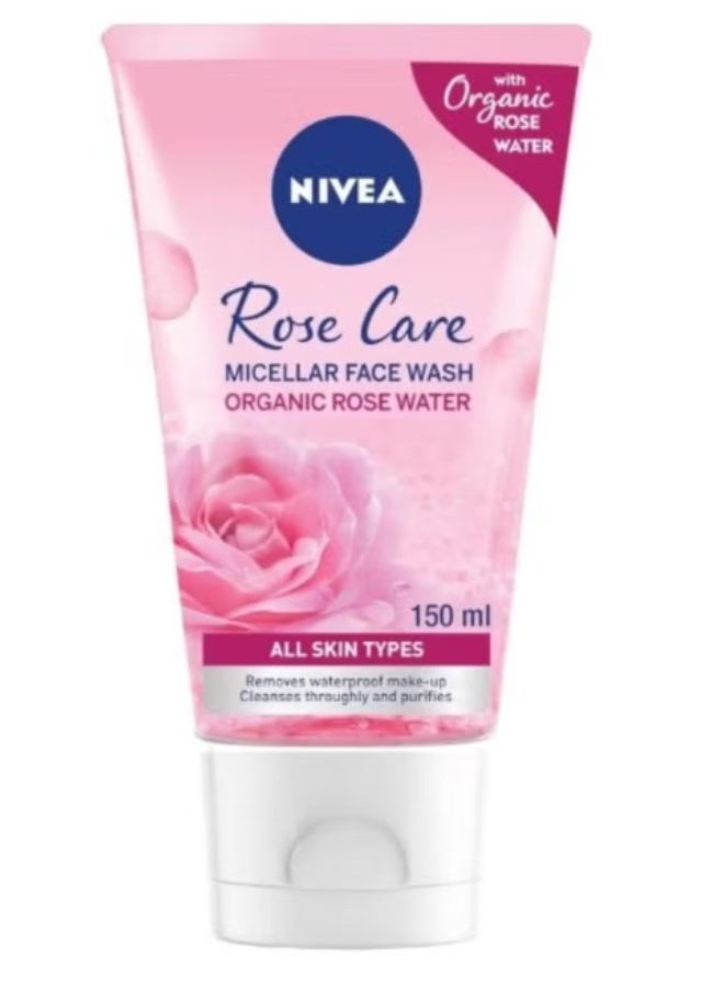 NIVEA Micellar Face Wash Rose Water for all skin types 150ml - Image 2