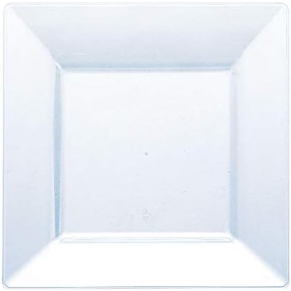 kaya Square Clear Plastic Cake Plates 65  Pack of 10  Elegant  Sturdy Dinnerware for Weddings Birthdays  Home Use - Image 1