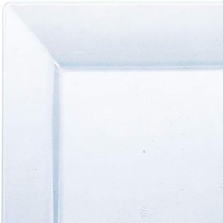 kaya Square Clear Plastic Cake Plates 65  Pack of 10  Elegant  Sturdy Dinnerware for Weddings Birthdays  Home Use - Image 2