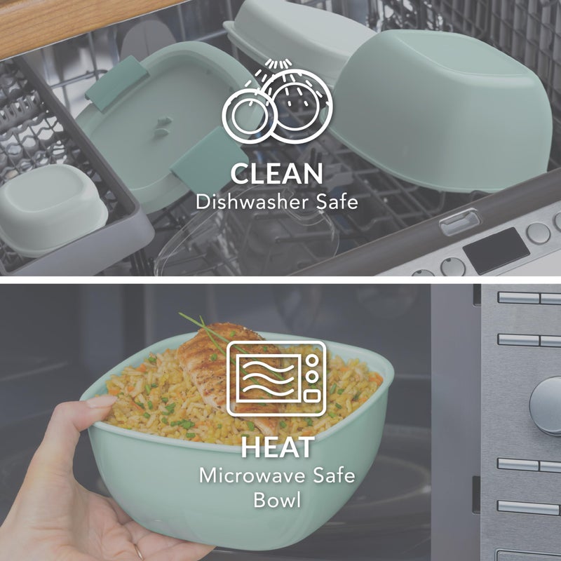 Bentgo All-in-One Salad Container - Large Salad Bowl  Bento Box Tray  Leak-Proof Sauce Container  Airtight Lid  & Fork for Healthy Adult Lunches; BPA-Free & Dishwasher/Microwave Safe (Coastal Aqua) - Image 4