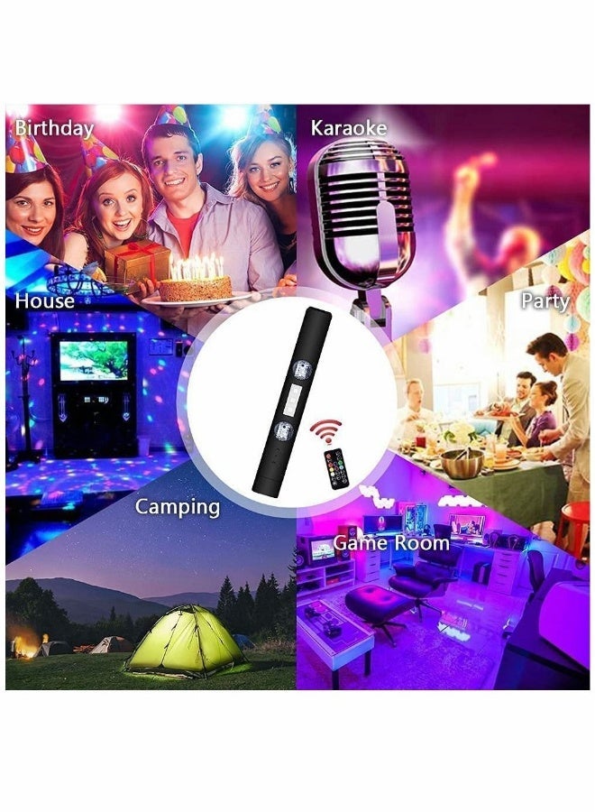 MUNTAQI RGB Wireless LED Lights, Rechargeable Car Interior Ambient Lighting Accessories, Voice-Activated Underdash Lighting Kits with Remote, 2pcs - Image 1