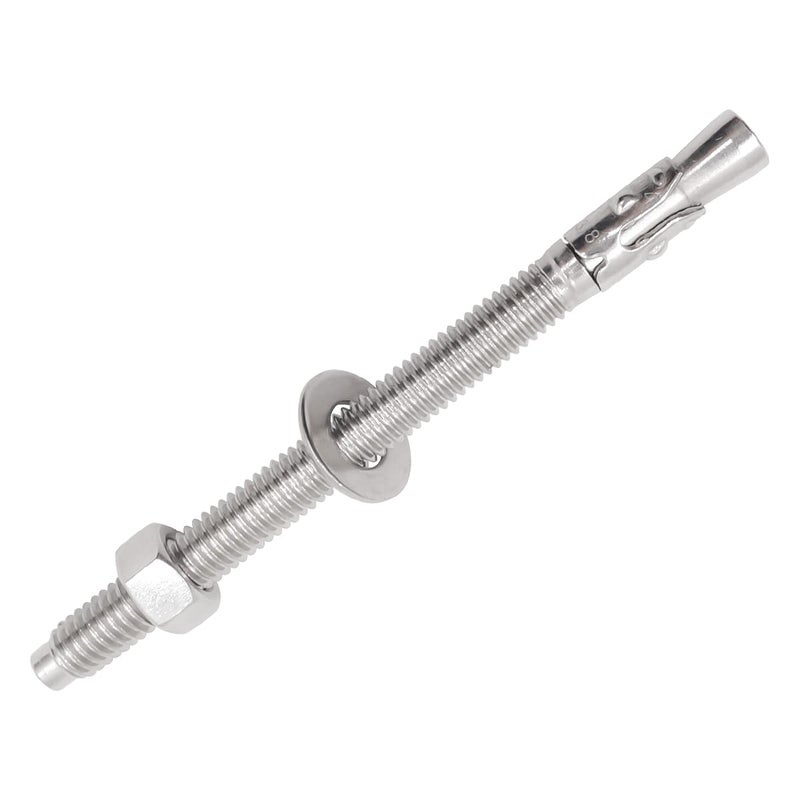 Horiznext 3/8"x 5" inch Stainless Steel Standard Strong Wedge Anchor, Fasteners for Concrete (4 pcs) - Image 1