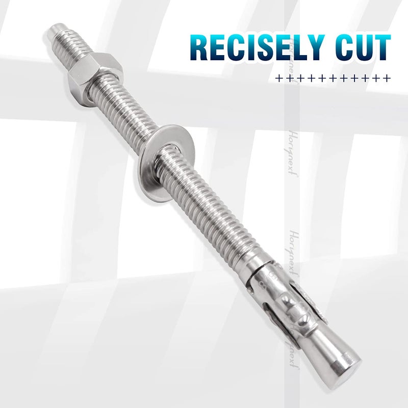 Horiznext 3/8"x 5" inch Stainless Steel Standard Strong Wedge Anchor, Fasteners for Concrete (4 pcs) - Image 4