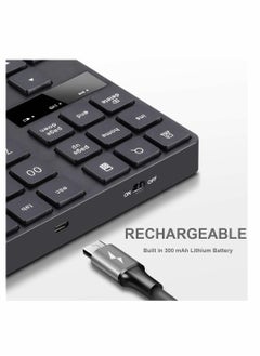 Y&D Numeric Keypad, Ultra-Silent External Pad,USB Rechargeable Number Pad Keyboard with 35 Keys for Ma cbook,Android, Windows(Black)  - Image 3