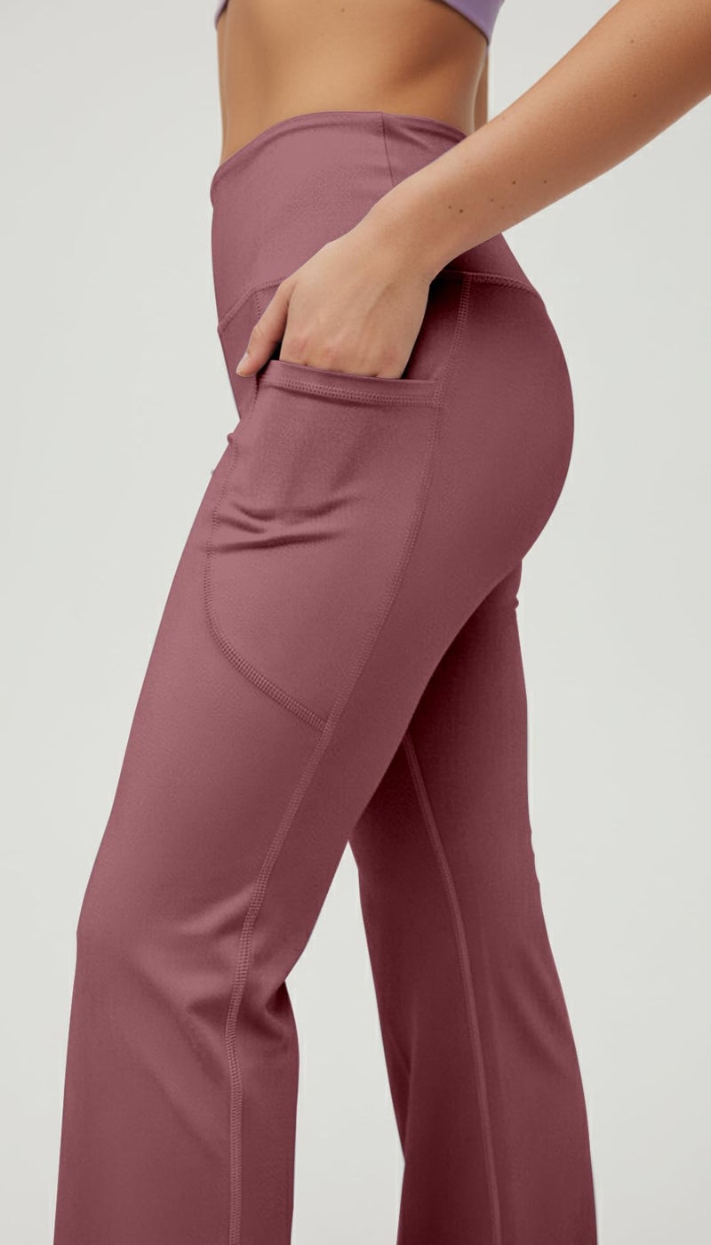 Mehrang High Waist Wide Leg with Side Pockets || Stretchable Tights || Sports Fitness Activewear Yoga Pants for Women (in, Alpha, M, Regular, Moove) - Image 2