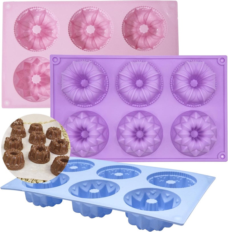 Multi-color silicone baking mold set (three-piece set), non-sticky and easy to take off - Image 1