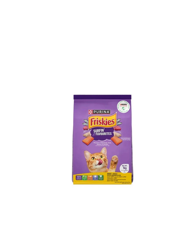 Nestle Nestle Purina Friskies Surfin Favourites Cat Dry Food 1Kg 