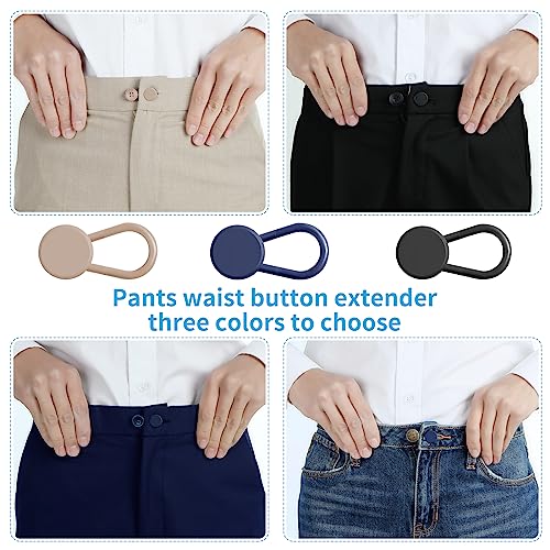 Ceryvop 12PCS Button Extenders for Jeans, Pants Waist Button Extender for Women Men, 3 Colors Pant Waistband Expander, Pants Waist Extension 1-1.4 Inches - Image 5