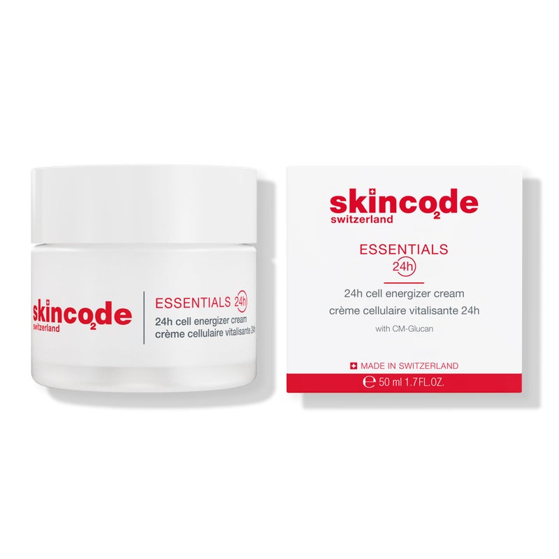 Skincode Essentials 24H Cell Energizer Cream  AntiAging Rich Moisturizer Stimulates Cell Renewal with CMGlucan Vitamin C  E Suitable for Sensitive Skin 17 Oz  50 mL