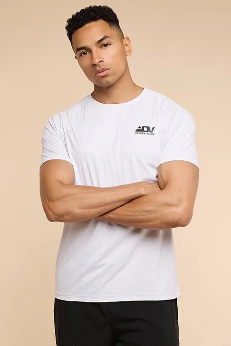 R&B Print Detail Active T-Shirt with Crew Neck and Short Sleeves