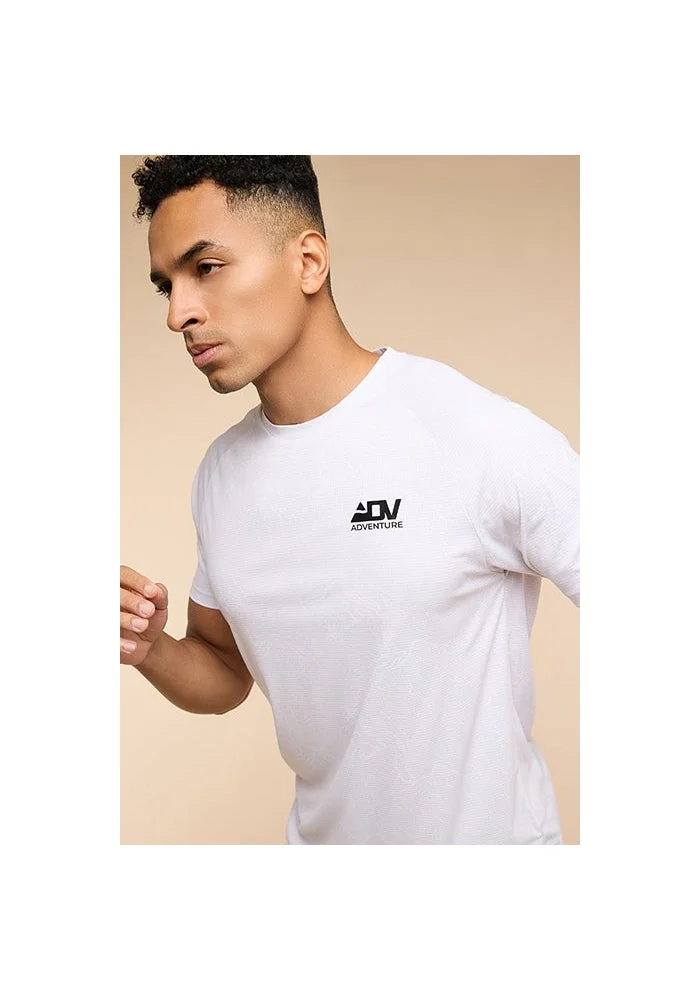 R&b Print Detail Active T-Shirt with Crew Neck and Short Sleeves