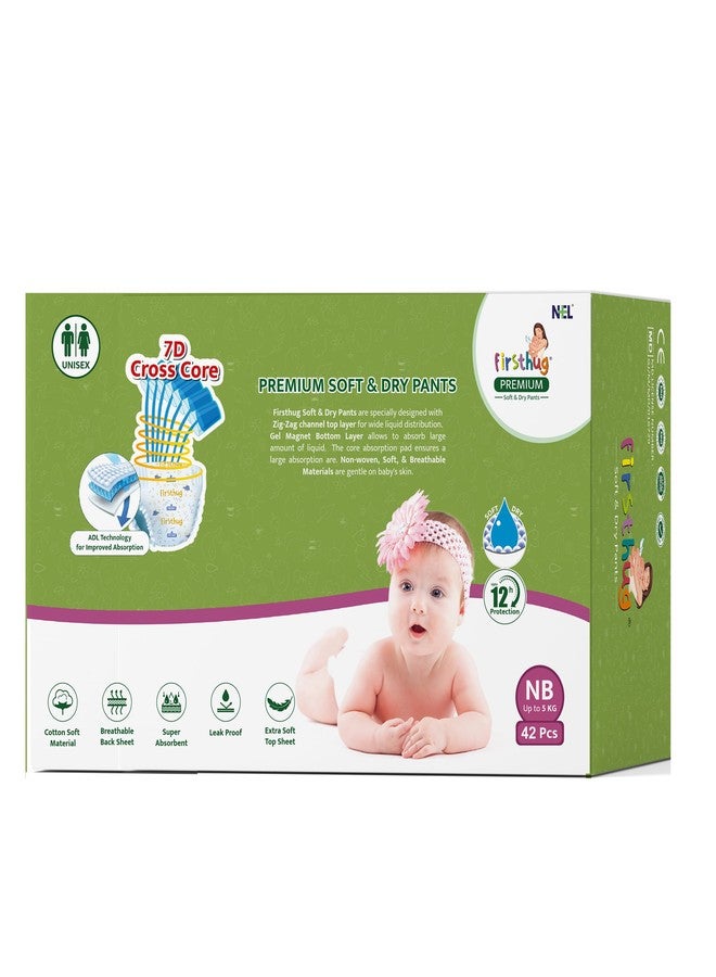 FIRSTHUG Baby Diaper Pants with Advanced Leak Protection | Soft & Comfortable| New Born | Up to 5 Kg | 42 Count | Pack of 1 - Image 2