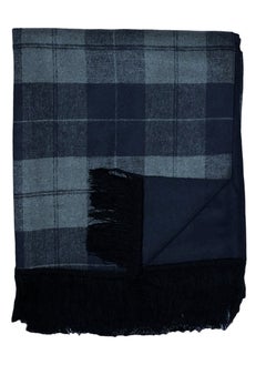 Double Face Solid & Plaid Check/Carreau/Stripe Pattern Wool Winter Scarf/Shawl/Wrap/Keffiyeh/Headscarf/Blanket For Men & Women - XLarge Size 75x200cm - P05 Navy Blue / Grey - pzsku/Z9BDE98C4DABB337EBB77Z/45/_/1740196046/61e19ea4-c1b3-4f79-9deb-831b2d13ec6e