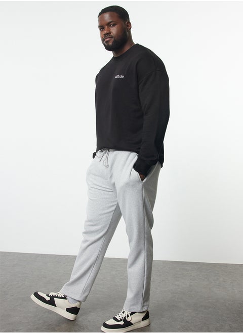 Grey Regular/Normal Cut Plus Size Sweatpants TMNAW25AJ00004
