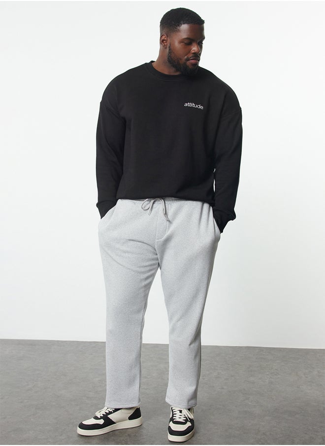 trendyol - Grey Regular/Normal Cut Plus Size Sweatpants TMNAW25AJ00004 - Image 1