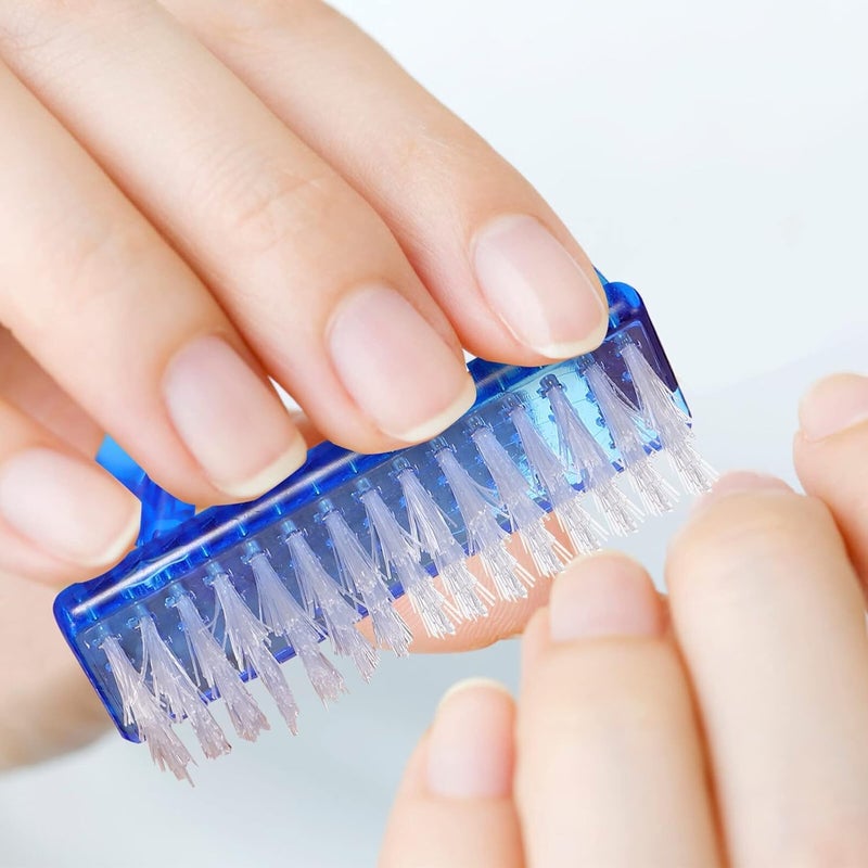 Calitate24 فرشاة تنظيف الأظافر 3 قطع فرشاة تنظيف الغبار فرشاة فرك الأظافر فرشاة مانيكير فرشاة فرك الأصابع فرشاة تنظيف اليدين والقدمين فرشاة غسل الأظافر مقبض بلاستيكي جل - Image 3