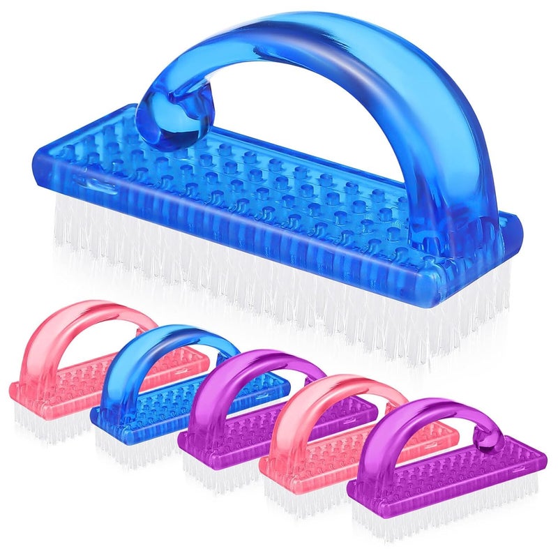 Calitate24 فرشاة تنظيف الأظافر 3 قطع فرشاة تنظيف الغبار فرشاة فرك الأظافر فرشاة مانيكير فرشاة فرك الأصابع فرشاة تنظيف اليدين والقدمين فرشاة غسل الأظافر مقبض بلاستيكي جل - Image 5