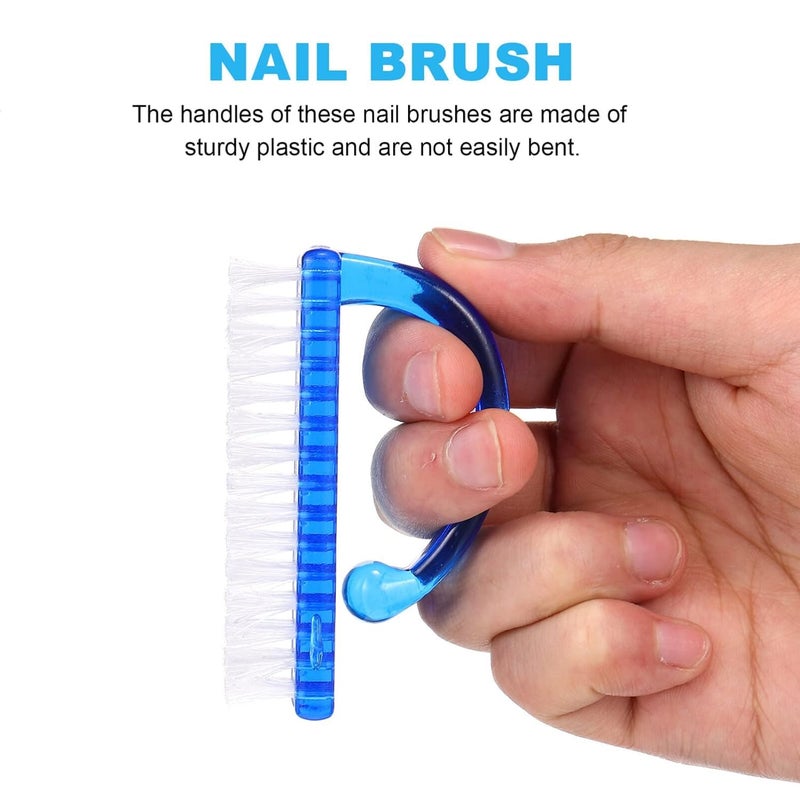 Calitate24 فرشاة تنظيف الأظافر 3 قطع فرشاة تنظيف الغبار فرشاة فرك الأظافر فرشاة مانيكير فرشاة فرك الأصابع فرشاة تنظيف اليدين والقدمين فرشاة غسل الأظافر مقبض بلاستيكي جل - Image 2