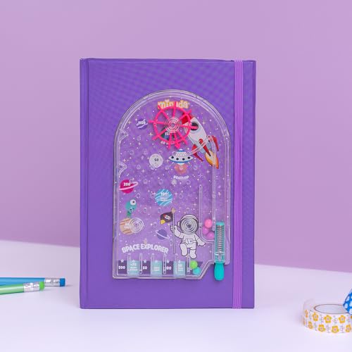Mirada Pinball Space Notebook – Cute Space-Themed Stylish Diary for Study, School & Travel, Ideal Birthday Gift for Kids - Image 1