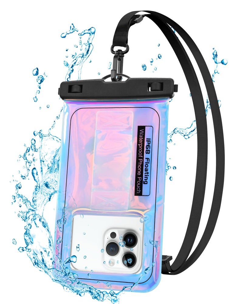 Razobws Waterproof Phone Pouch Floating, IPX68 Waterproof Phone Case with Lanyard for iPhone 16 15 14 13 12 Pro Max Samsung S25 S24 S23 S22, Up to 7 Inch, Beach Vacation Essentials, Dazzling Purple - Image 1
