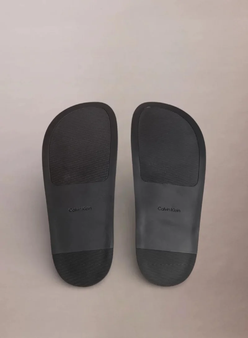 Calvin Klein Triple Black Mono Emblem Logo Leather Slingback Sandals for Women | Best Price UAE