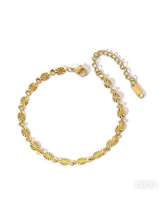 AMETOER 18K Gold Plated Versatile Stainless Steel Bracelet Accessories for Women - Image 1