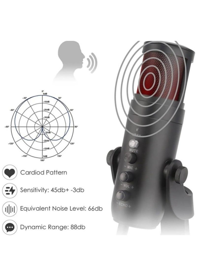 JMARY MC-PW9 USB Cable Microphone Voice Recording Tool RGB Light - Image 2