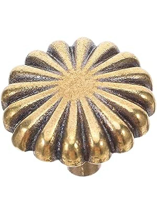 Vintage Brass Flower Cabinet Handles Antique Golden Kitchen Drawer Pulls Hardware - Image 1
